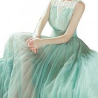 vestido largo sin mangas de gasa 